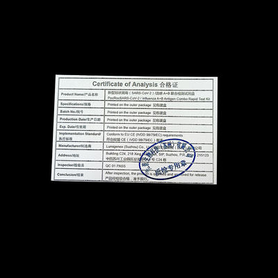 کیت تست سریع آنفولانزا SARS-CoV-2 A B سواب بینی طلای کلوئیدی CE ISO
