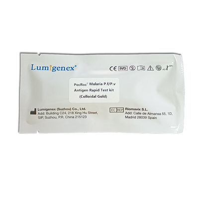 کاست تست سریع آنتی ژن مالاریا P.F/P.V (طلای کلوئیدی) CE ثبت شده برای تشخیص کلینیک بیمارستان